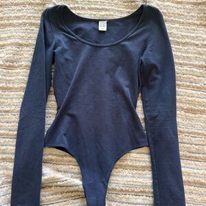 Flore Flore Yoli Body Navy XS Long Sleeve Scoop Neck Bodysuit